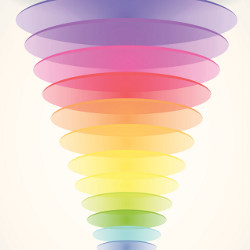 layered colored disks, illustration