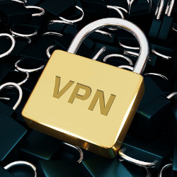 lock with initials 'VPN'