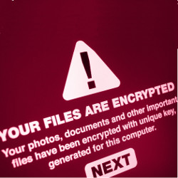 alert stating: Your Files Are Encrypted