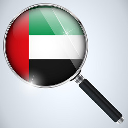 UAE flag in magnifying glass