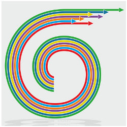 colored swirling arrows, illustration