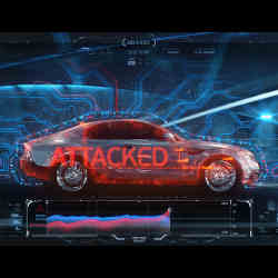 A connected car under cyberattack.