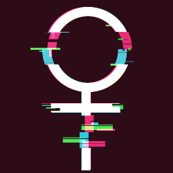 female symbol, blurred