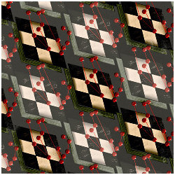 checkerboard patterns with red pins, illustration