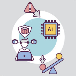 user, UX, and AI icons, illustration