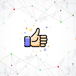 thumbs up on abstract background, illustration