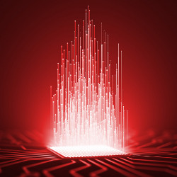 light emanating from a chip, illustration
