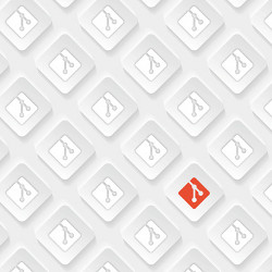 red Git logo in field of white Git logos, illustration