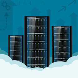 computers in clouds, illustration
