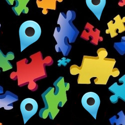colored autism puzzle pieces and point-of-interest icons