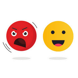 angry emoji and happy face emoji