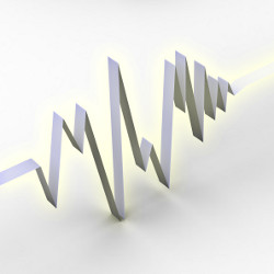 3D sound wave, illustration
