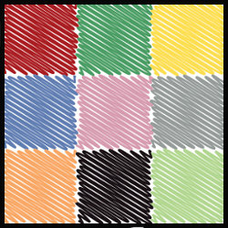 colorful blocks of patterned lines, illustration