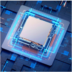 processor chip on a circuit board