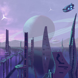 sci-fi city, illustration