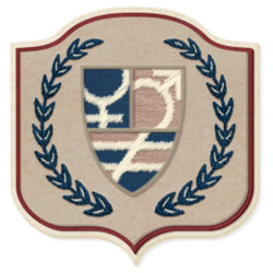 college jacket patch featuring gender symbols and an unequal sign