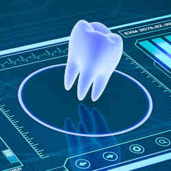 A digital representation of a tooth.