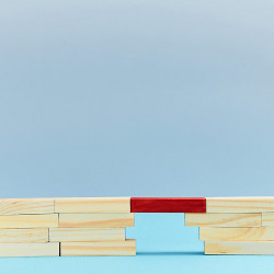 red board connects a stack of boards
