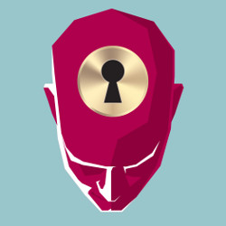 keyhole on top of a human head, illustration