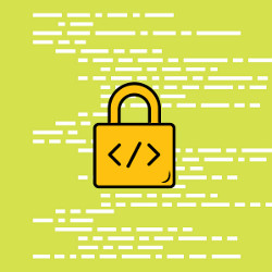 html open and close tags on a lock, illustration