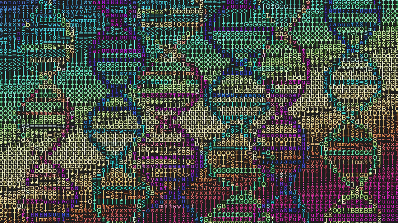DNA strands composed of alphanumeric characters, illustration