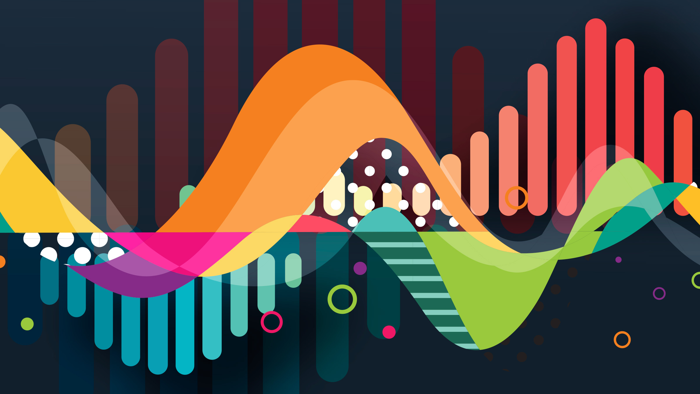 stylized wave and graph, illustration
