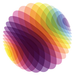 colored bands in the shape of a ball, illustration