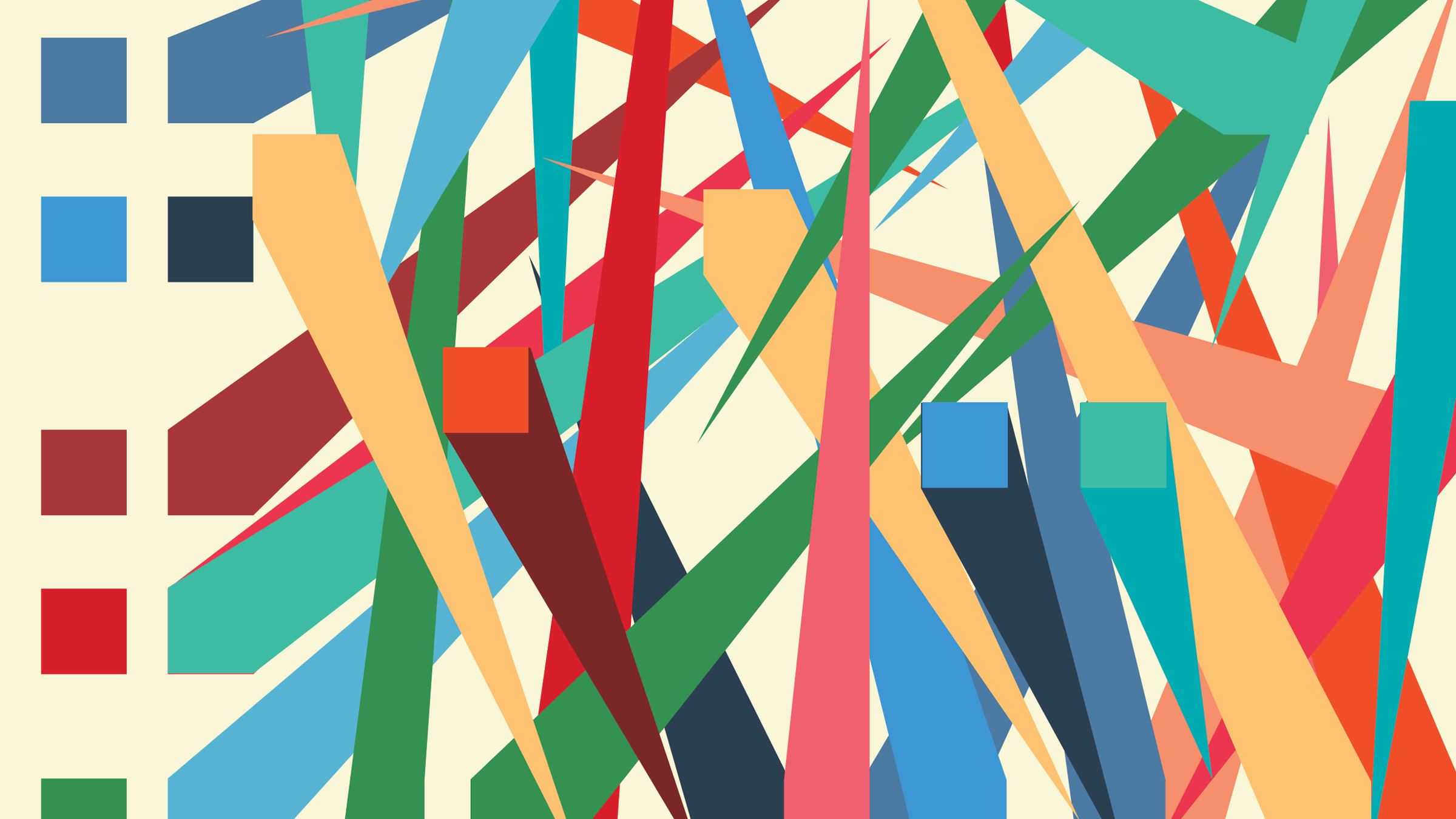 slashes of color on a grid, illustration