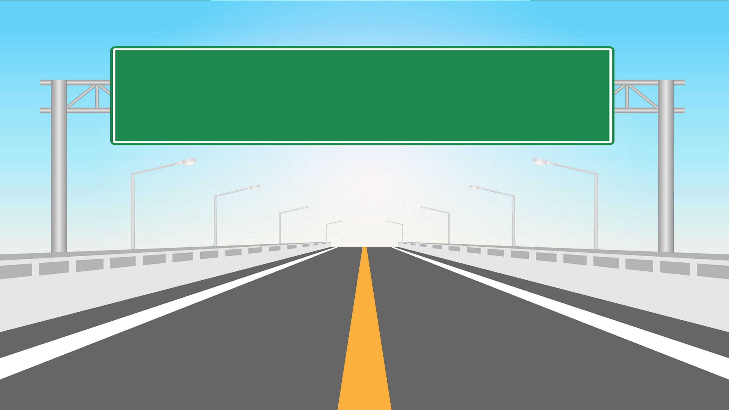 empty road sign on an empty highway, illustration