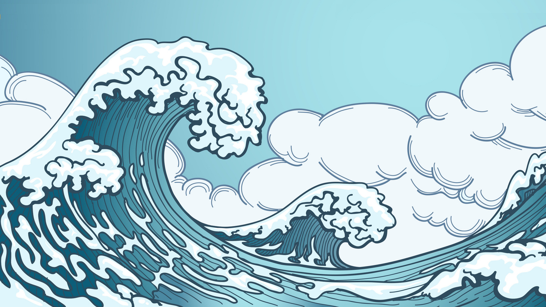 sea storm similar to Hokusai's The Great Wave