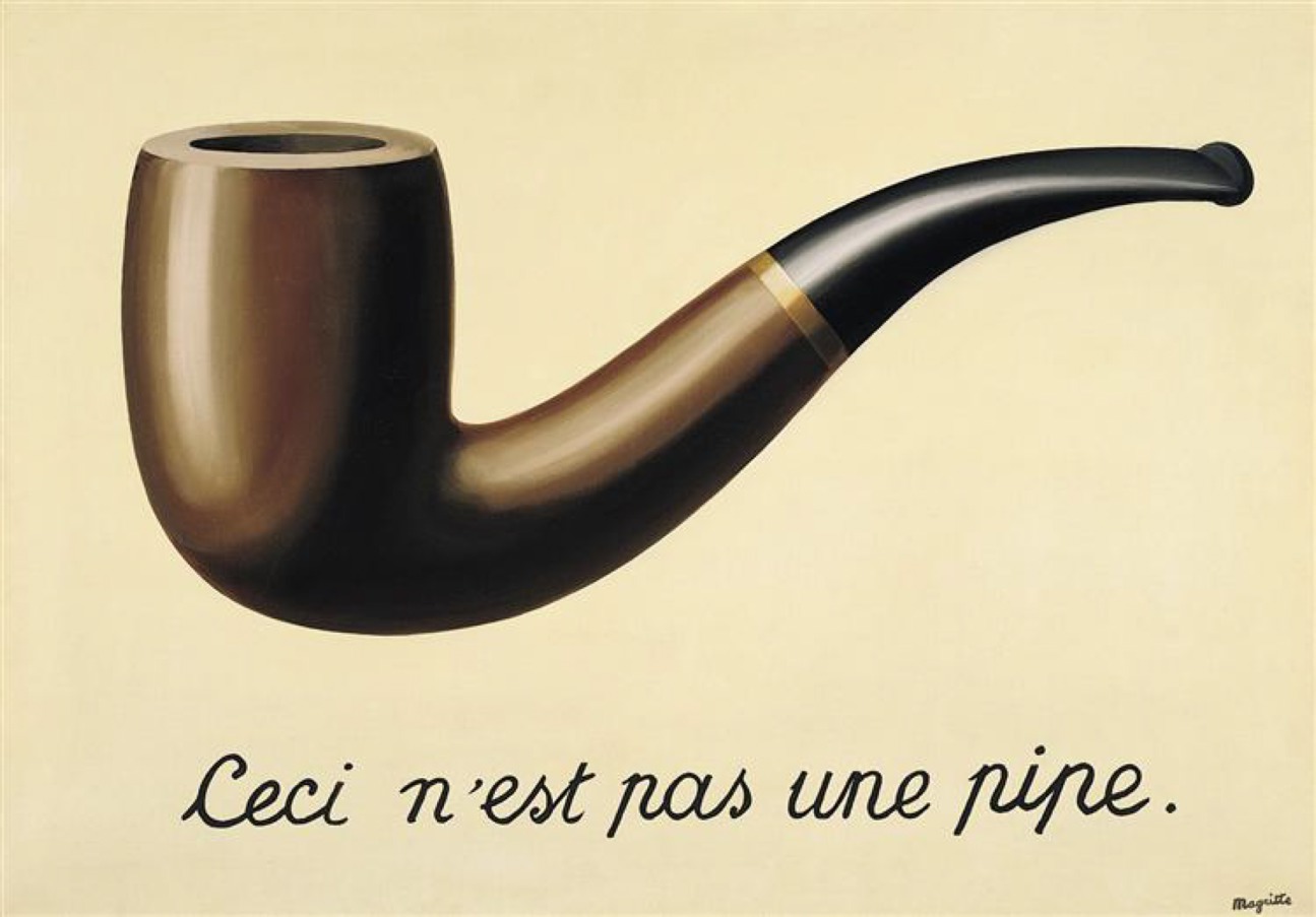 René Magritte’s The Treachery of Images (1928), © René Magritte Fair Use, Los Angeles County Museum of Art (LACMA).