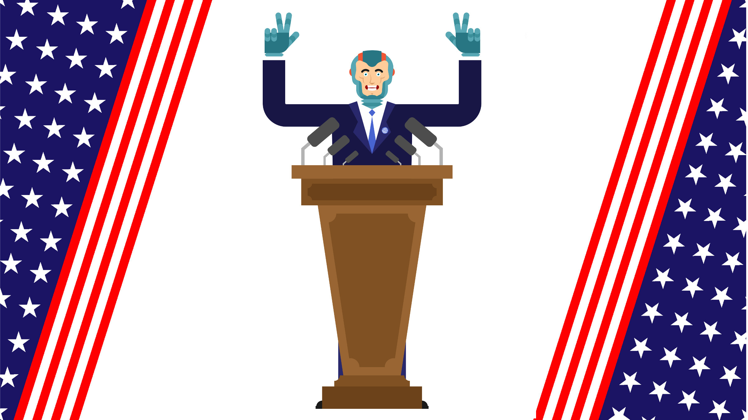 cyborg president, illustration
