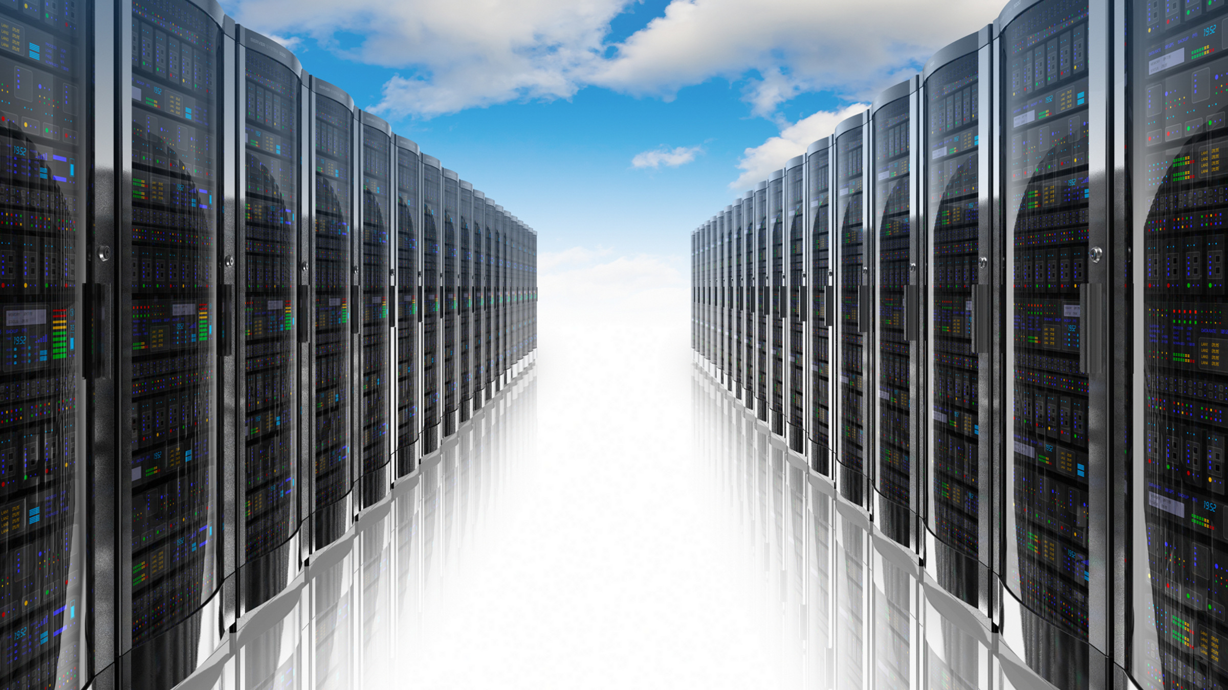 Credit: Shutterstock datacenter in the clouds, cloud-computing concept, illustration