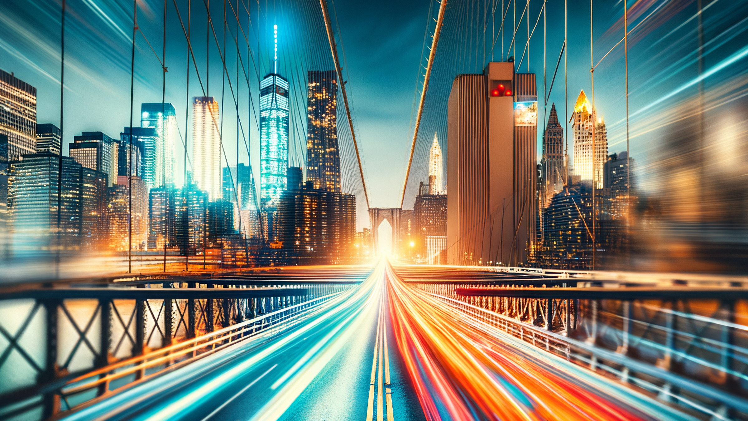 Credit: Shutterstock bridge heading into New York City, AI-generated illustration