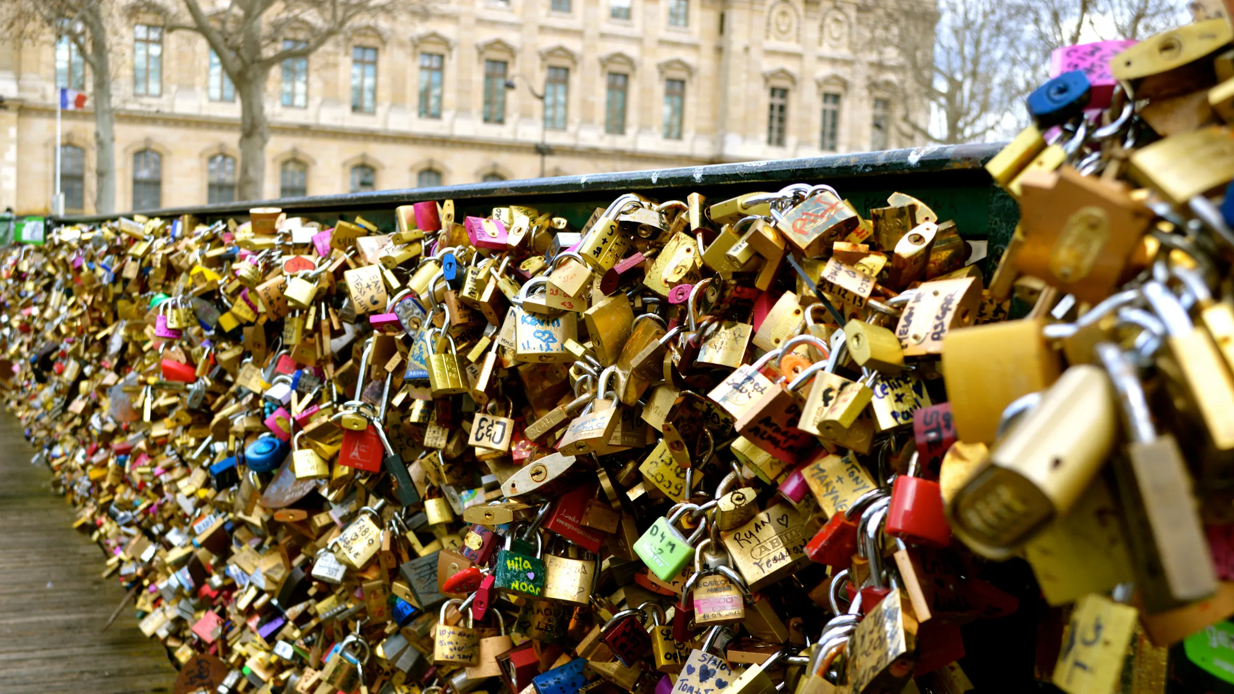 locks on a Paris bridge