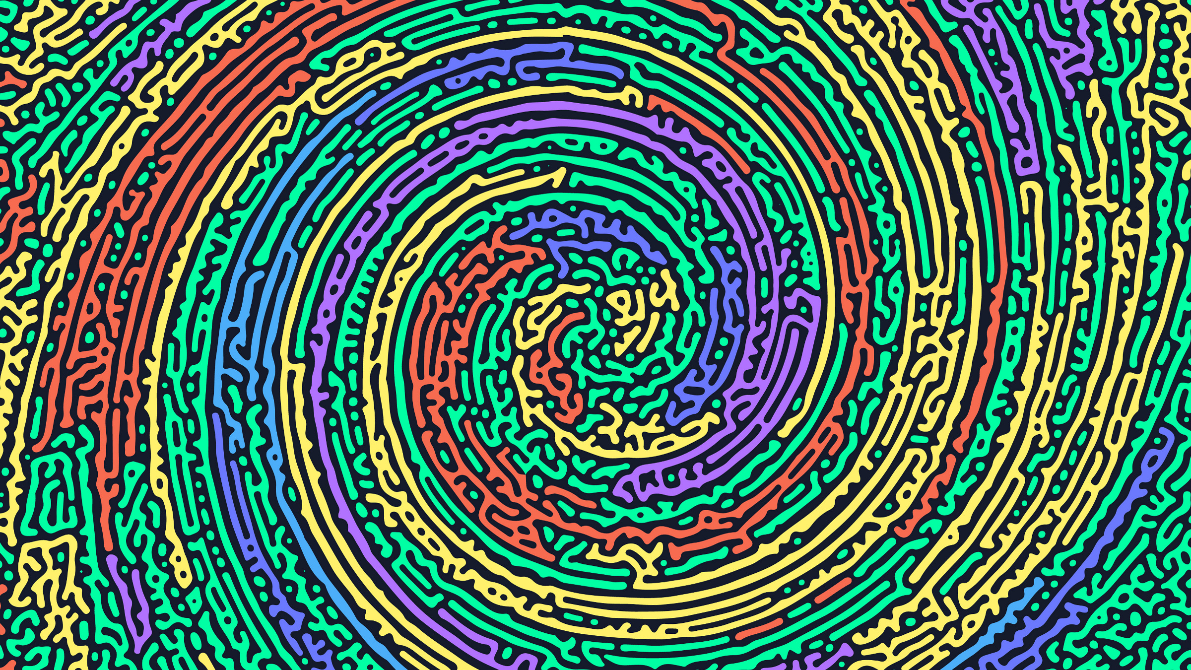 swirl of colored bio-tinged strands, illustration