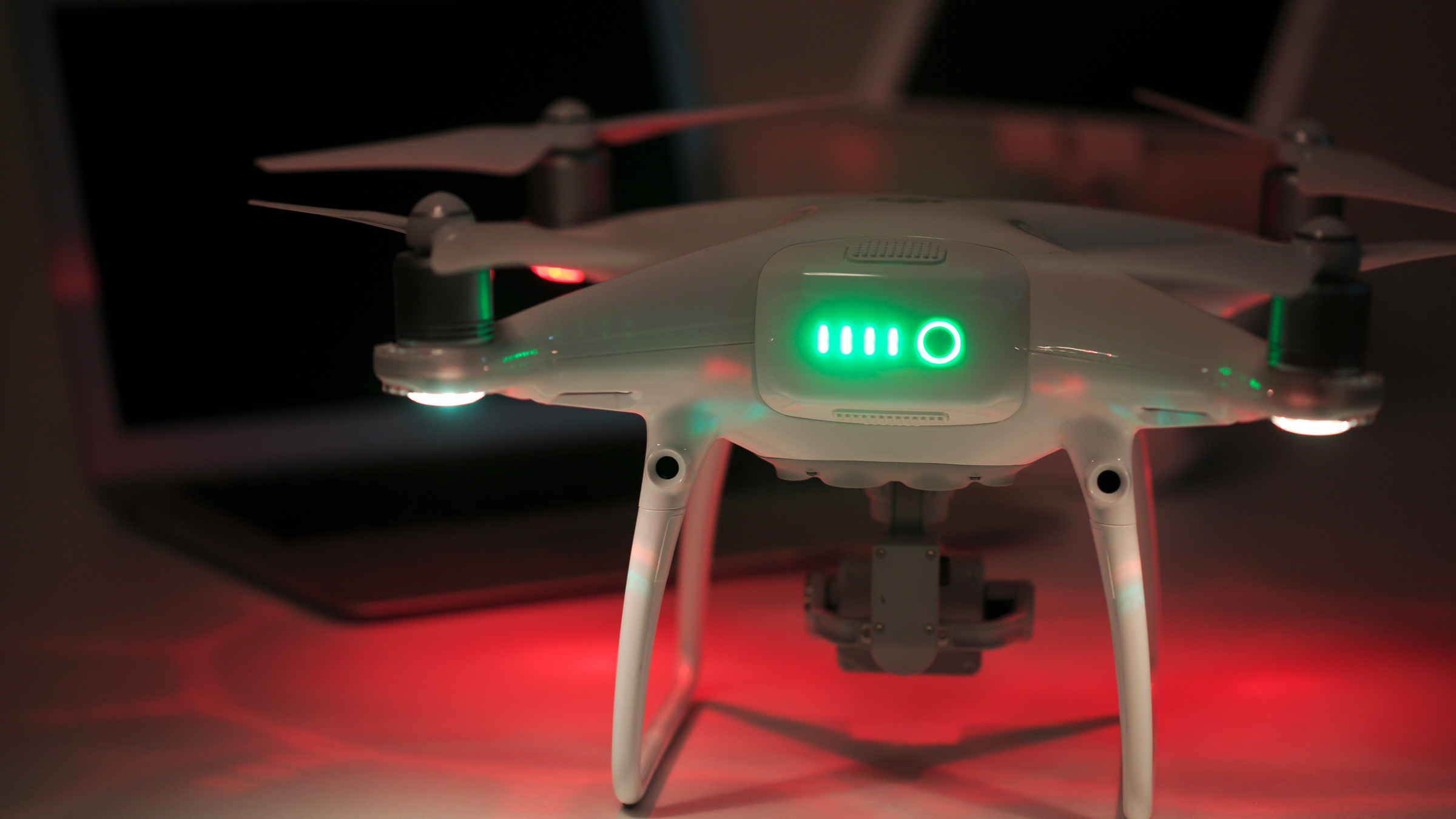 quadcopter drone on a desk