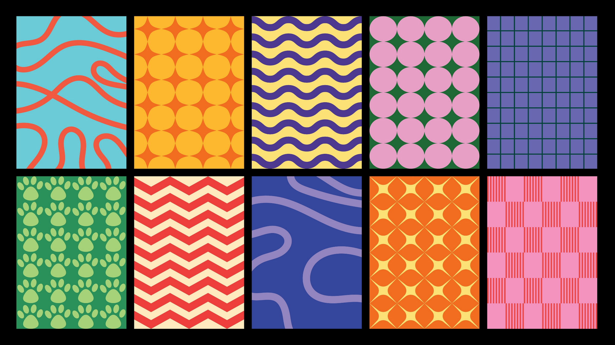 collection of different patterns, illustration