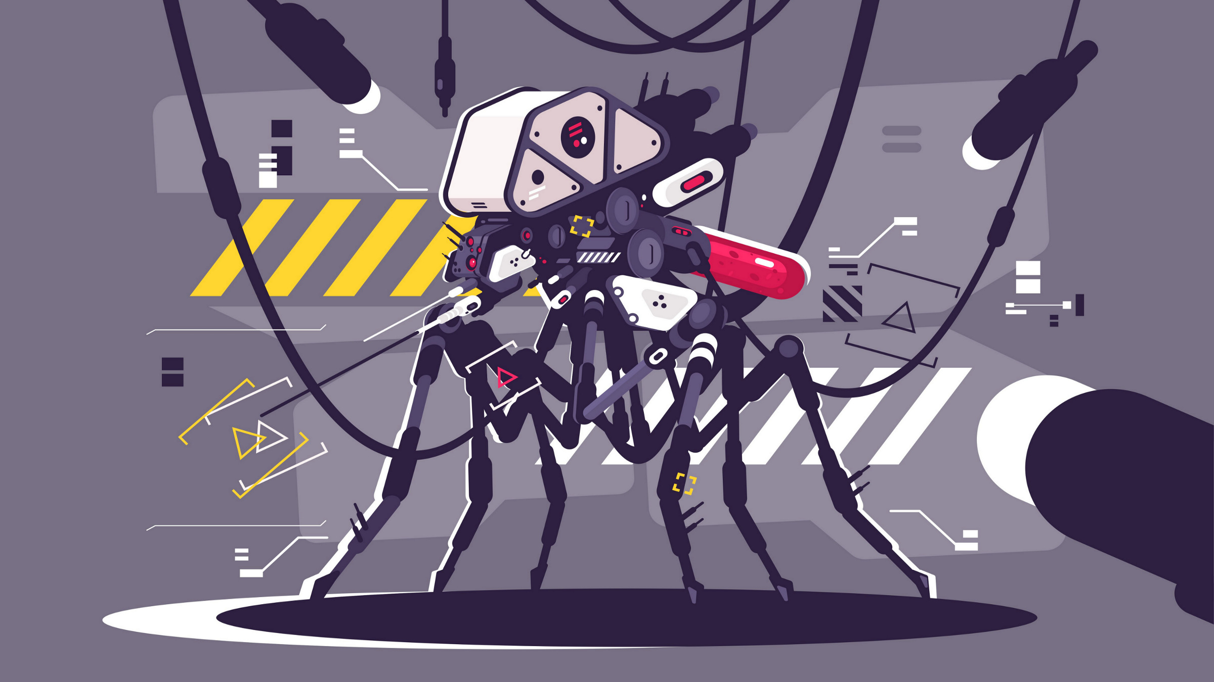 cyber robot mosquito, illustration