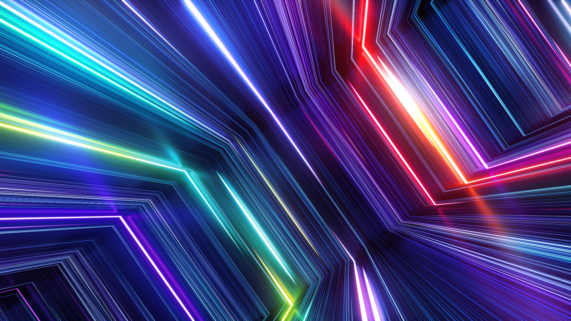 3D render, colorful lines