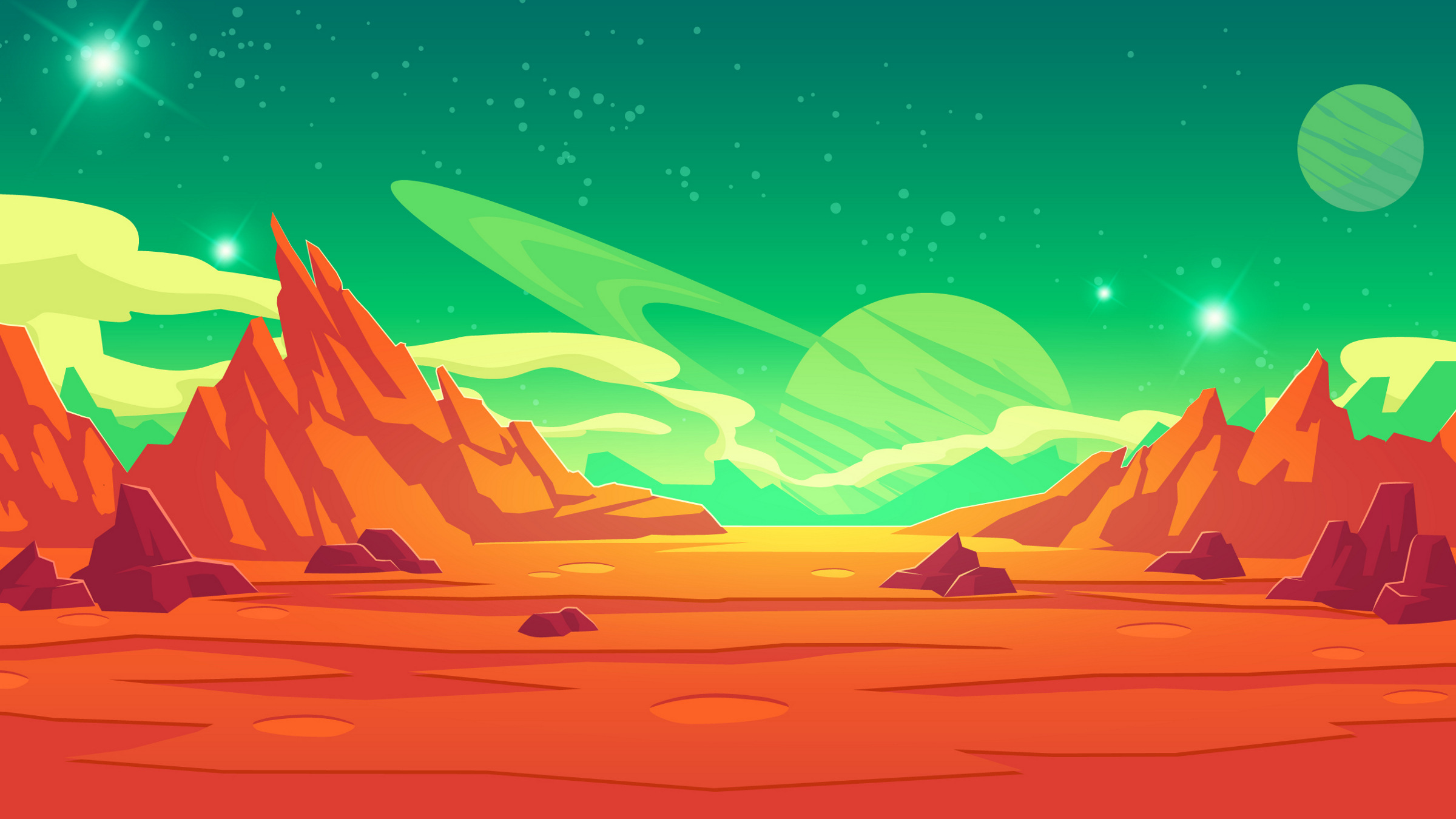 Mars landscape, illustration