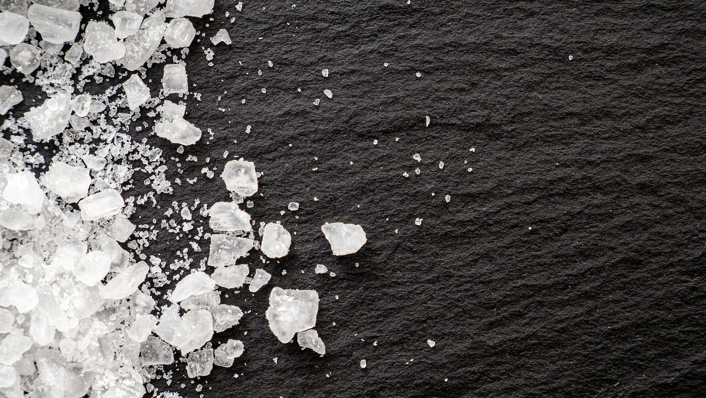 salt crystals on a stone slate