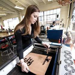 laser cutting in TechShop, San Francisco