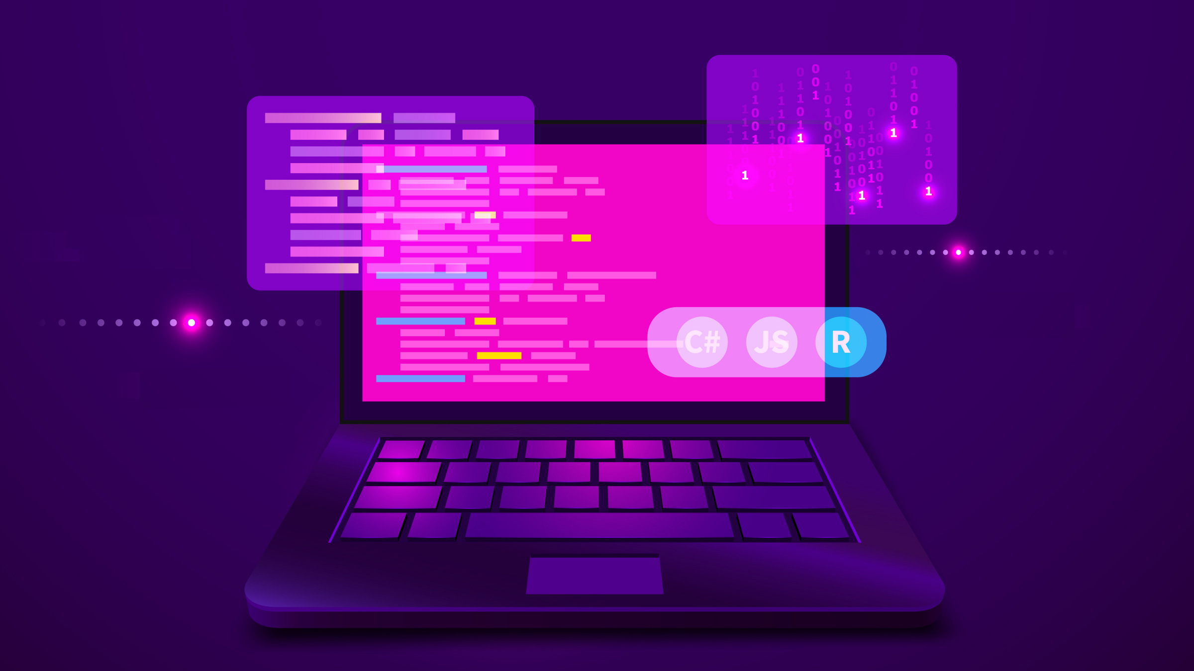 code on multiple displays, illustration