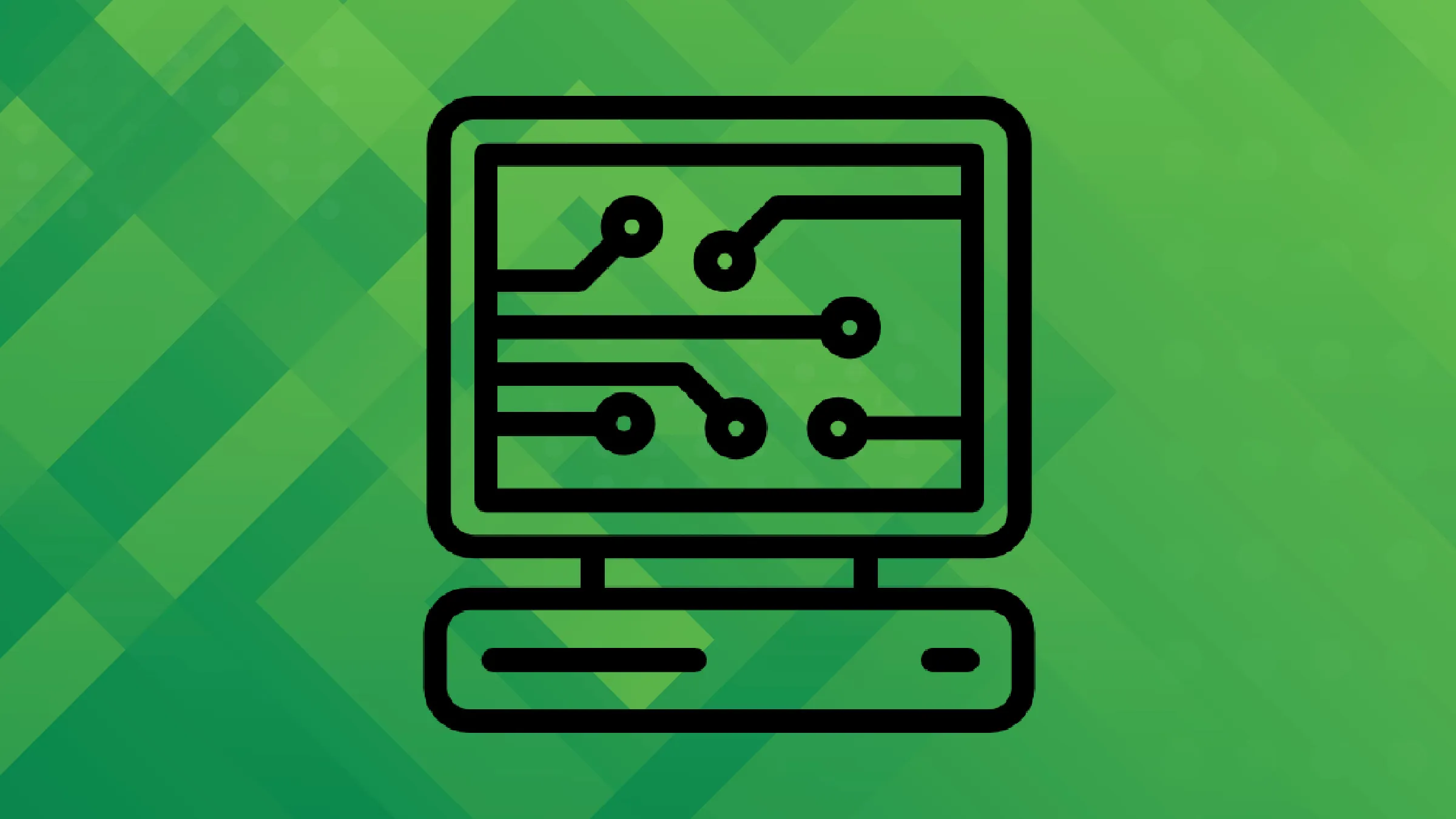 computing icon on green background