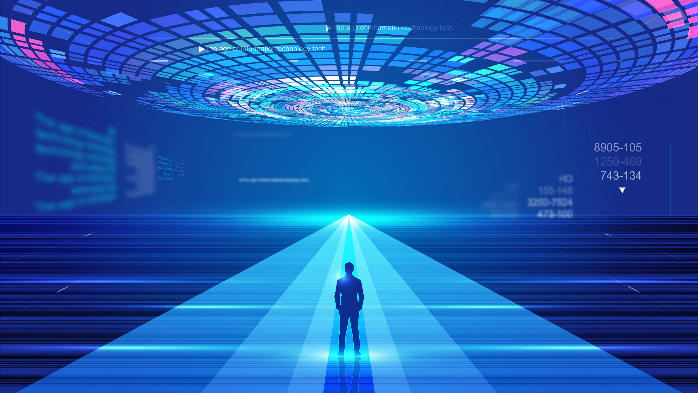 businessman facing future technology