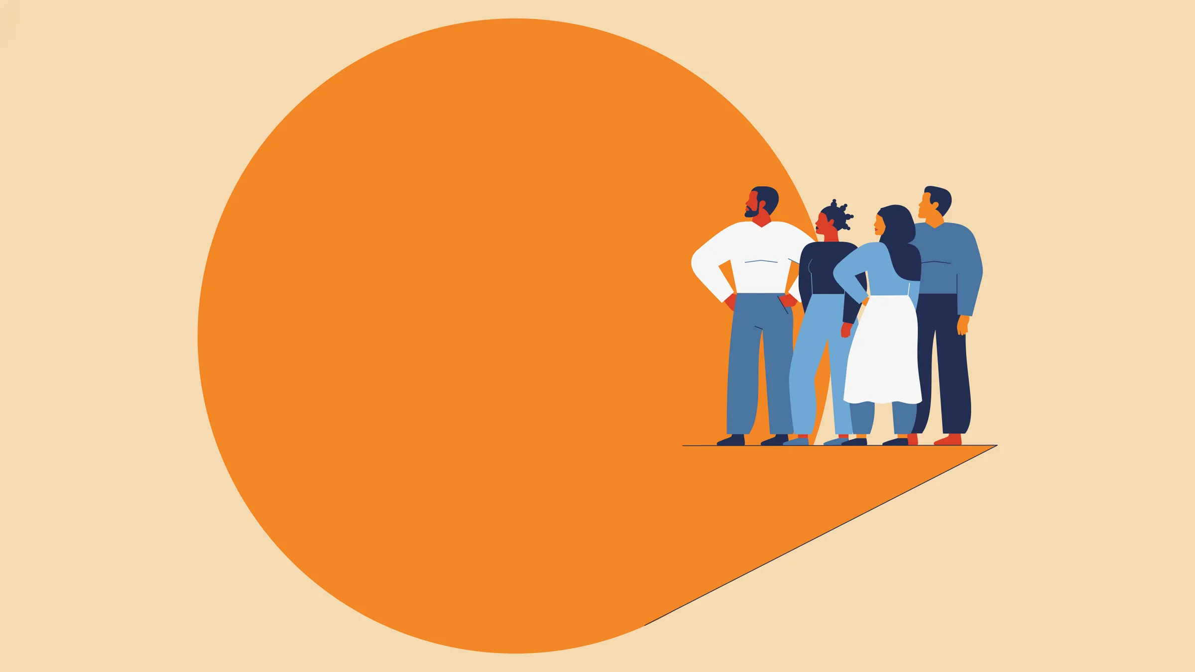 four people in a circular form