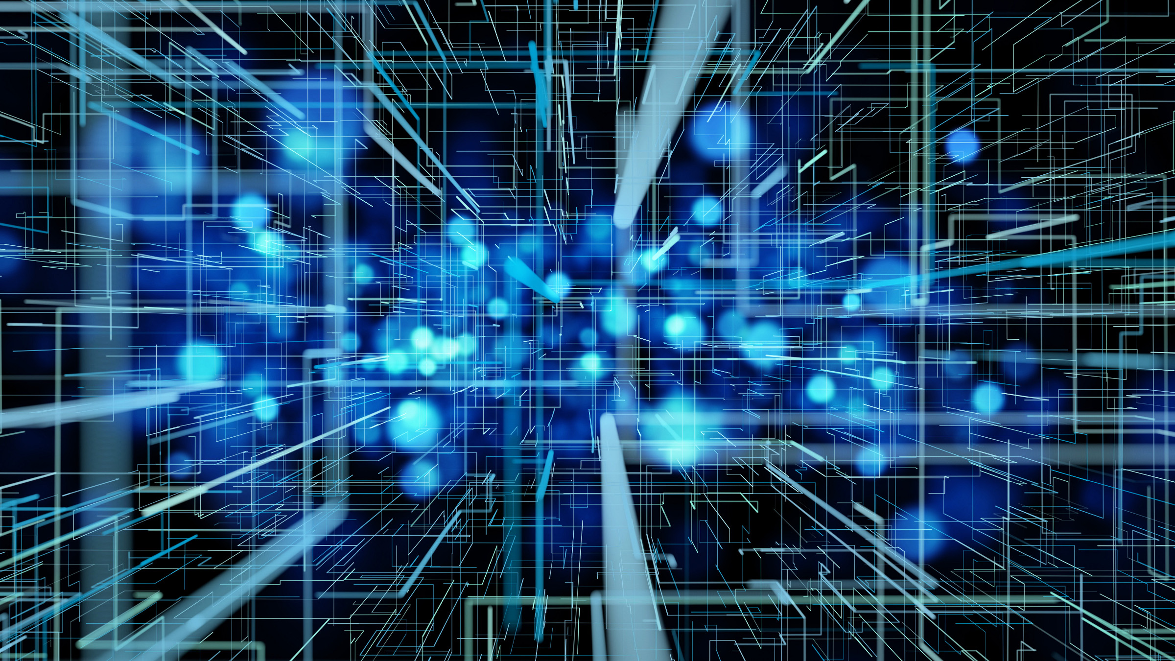 balls of light in 3D field, illustration