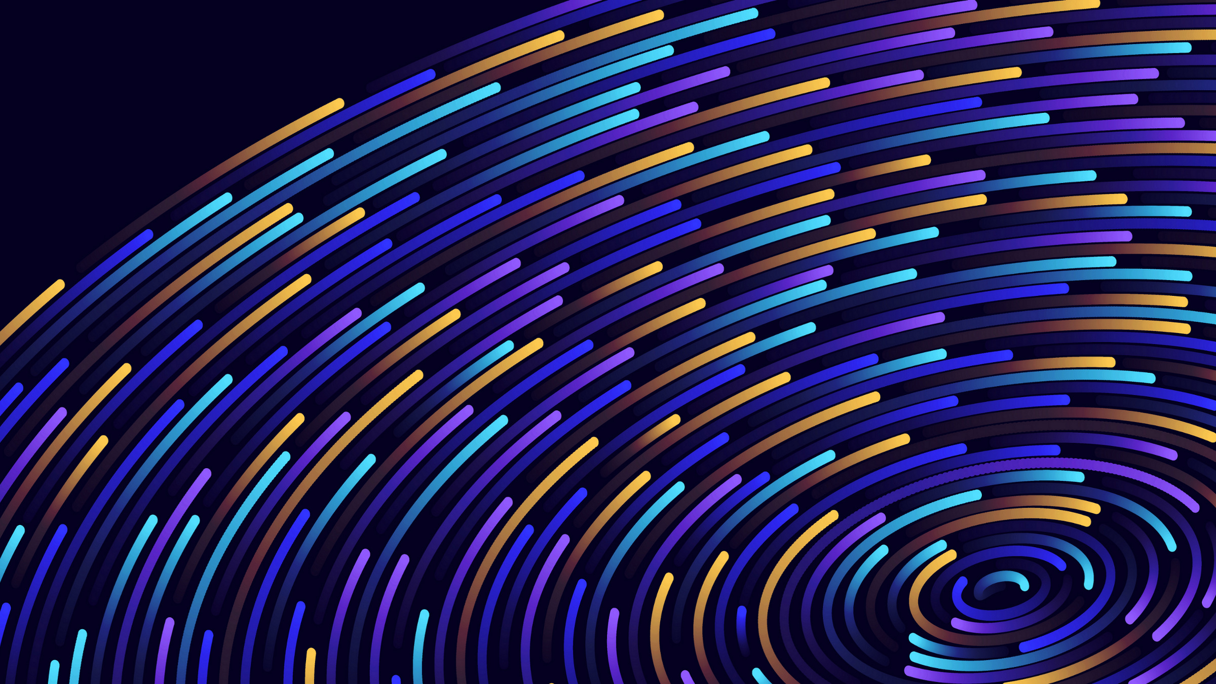 swirl of colors in elliptical orbit