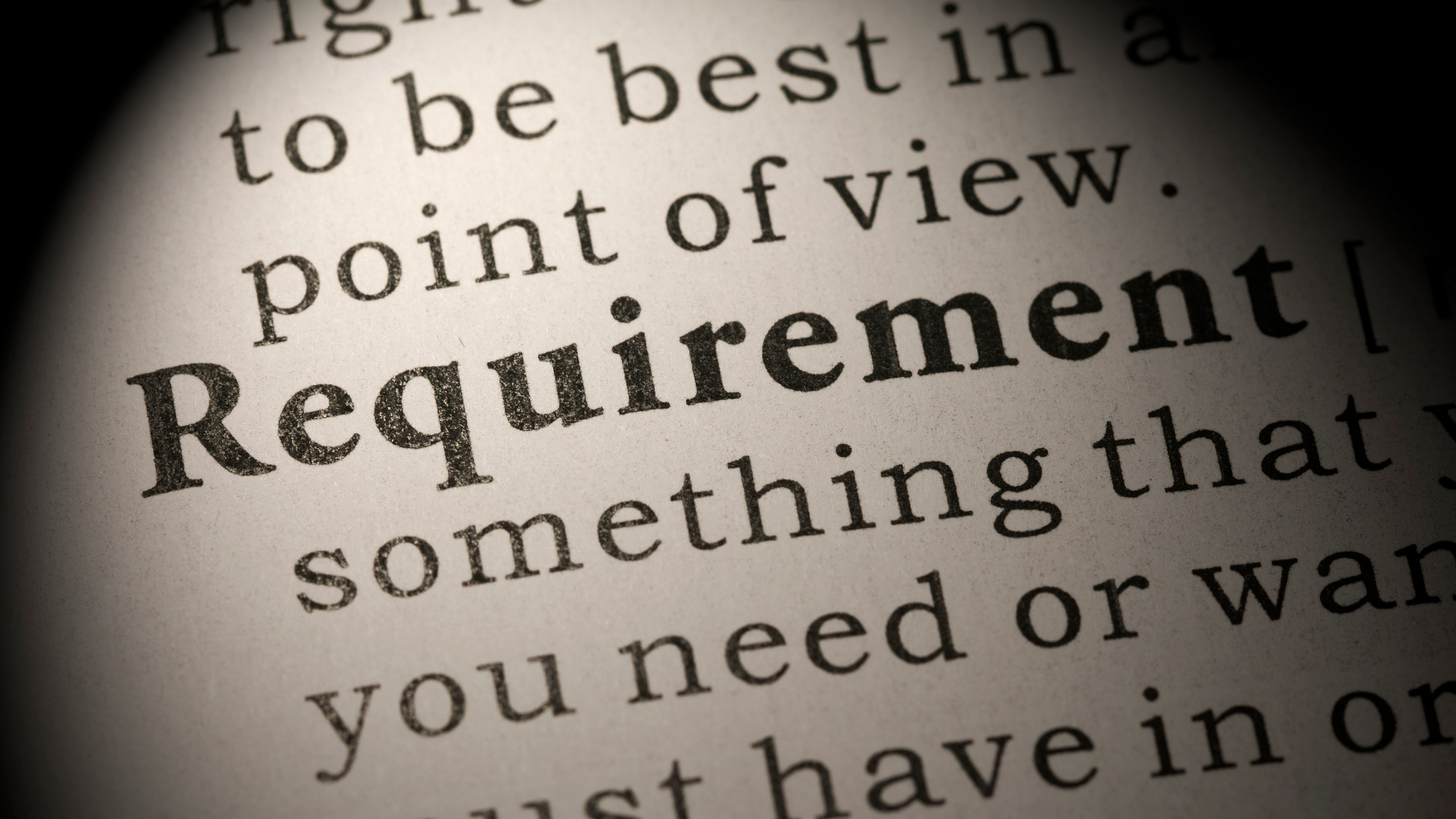 dictionary definition of the word 'Requirement'